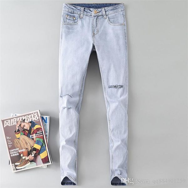 

in 2020, the new fashion designer went straight to motorcyclists, jeans, casual jeans, hip-hop, slimming men's wear designer, size 30mu, Blue