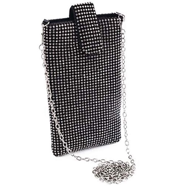 

women's dinner tote handbags wallet metal mesh small crossbody bag mobile wallet