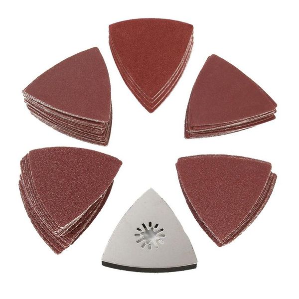 

100pcs 80mm triangle sandpaper polishing disk sand sheets 60-240 grit sanding disc w/ sanding pad for polishing cleaning tools
