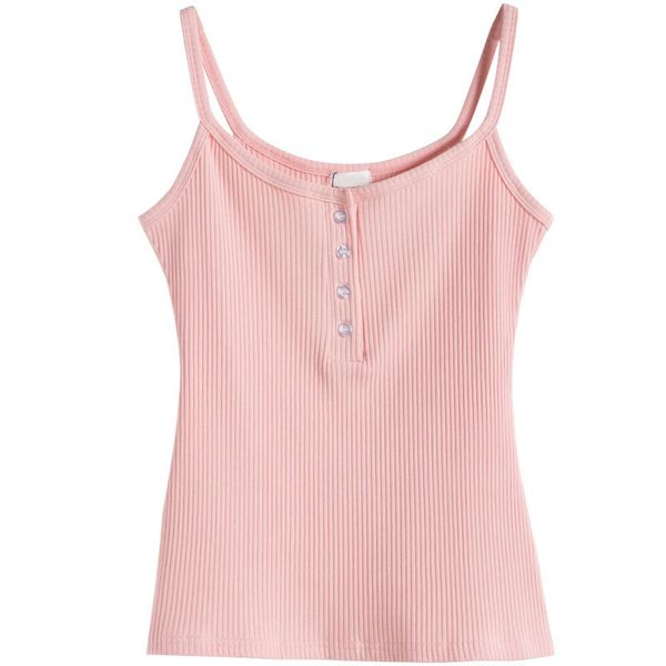 

summer women crop cotton sleeveless strap vest slim lady casual tank xin-shipping, White