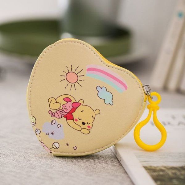 

japan cartoon san-x donald melody love heart shape pu leather coin purses keychain bags kids gifts