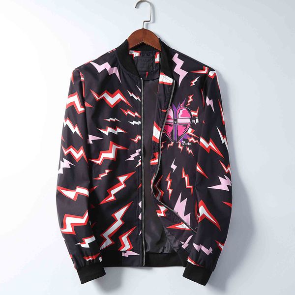 

popular european and american fashion jacket trench coat long sleeve men jacket hoodie clothing zipper with dynamic print pattern plus size, Black;brown