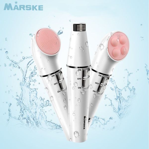 

три-в-одном для удаления волос электрические cleanser жа многофункциональный водонепроницаемый массажер для лица щетка для удаления волос на
