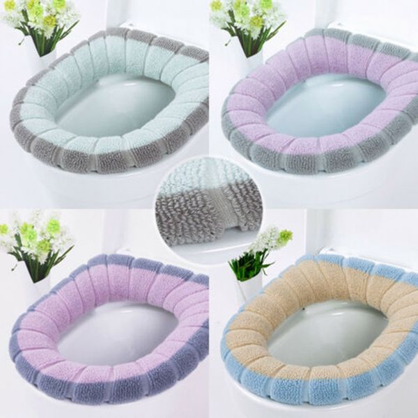 

1 pcs toilet seat cover soft comfortable washable pumpkin pattern winter warm closestool mat commode seat lid pad bathroom #r10