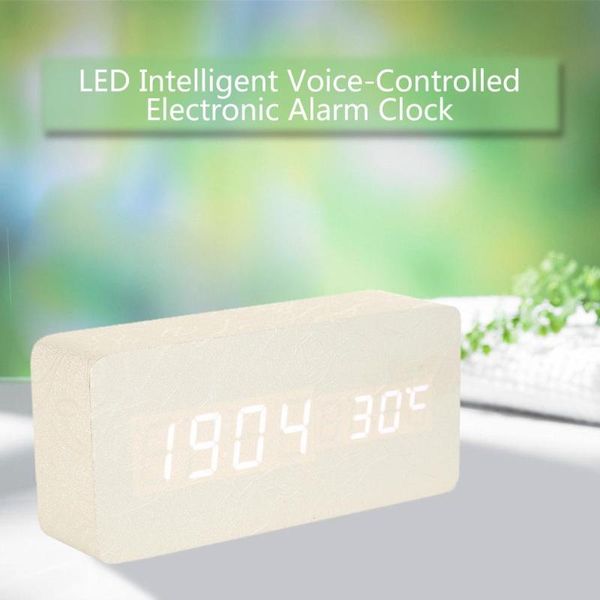 

intelligent voice control alarm clock time temperature display exquisite modeling attractive and durable home decor clock