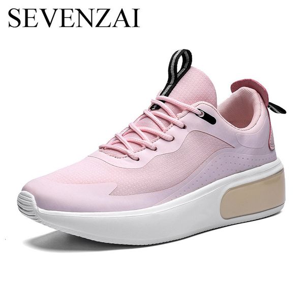 

wedge women shoes fashion pink high heel sneaker platform ladies moccasins korean light dress leisure vulcanize shoes for women y200424, Black