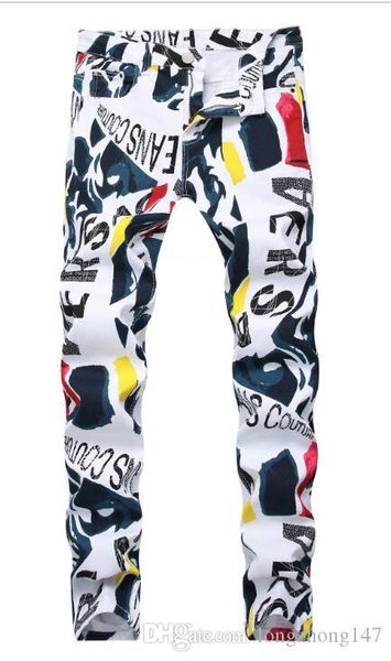 

wholesale new man's hip-hop casual pants jeans slim denim jeans men hole broken mens straight leg jeans ripped trousers fashion cowboy, Blue