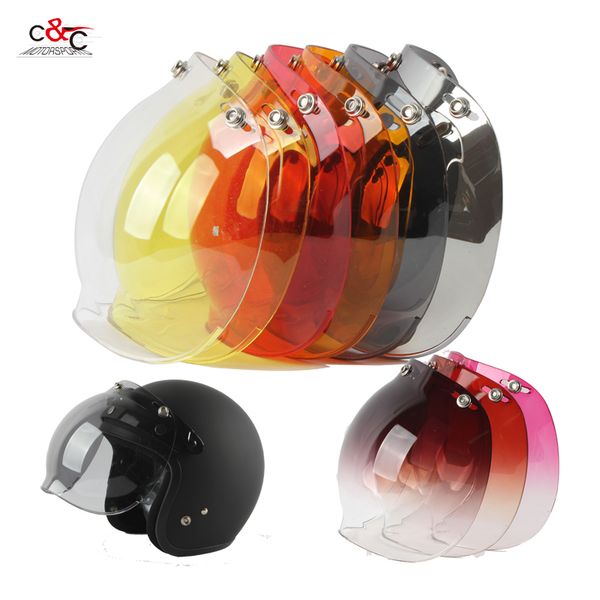 

3-snap vintage retro motorcycle helmet bubble shield visor shield glass lens ls2 beon gxt shoei open face helmet visor