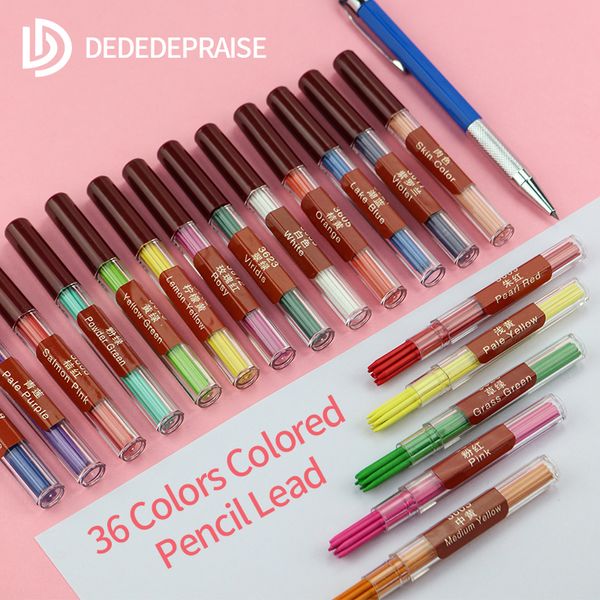 

dededepraise press-type automatic/mechanical pencil refill 2.0mm 36 colors color pencil lead thick lead/core/refills replacement, Blue;orange