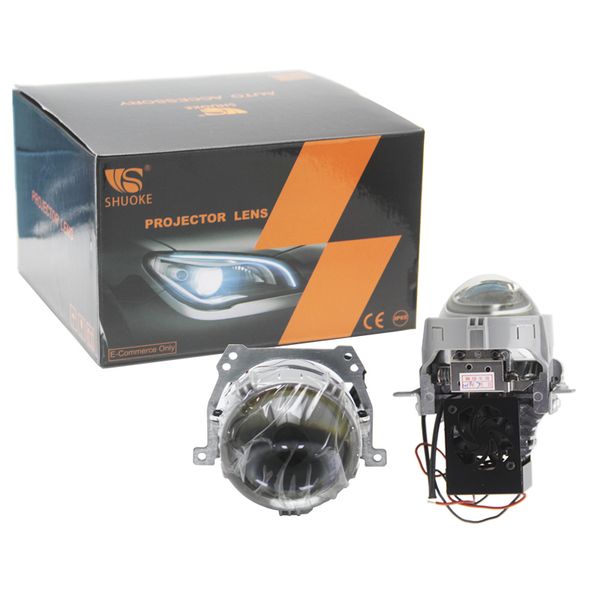 

shuoke 2 pcs 2.5 bi-led retrofit auto products bi lens lens led projector for f02 headlight 520d f10, for wrangler jl