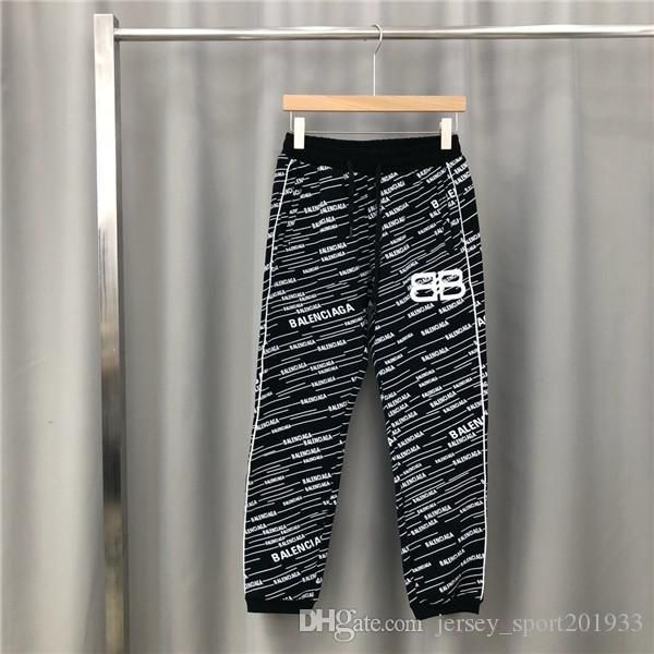 

luxurious paris brand design bal long pants terry trousers all-match fashion full print hip-hop high streetwear cool sports ourdoor trousers, Brown;gray