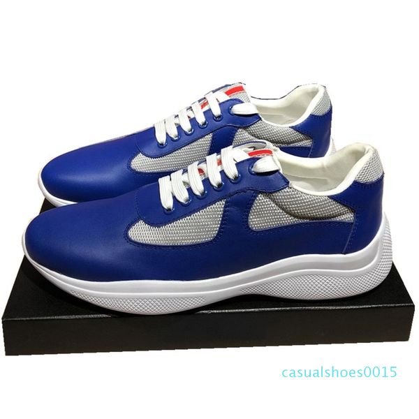 

2020 classic men'sfashion casual shoes america's cup designer sneakers patent leather and nylonsneakers mens shoe c15, Black