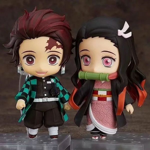 

10 см q.ver kimetsu нет yaiba kamado nezuko tanjirou пвх фигурки 2 face 1194 nezuko аниме demon slayer фигурки игрушки t200704