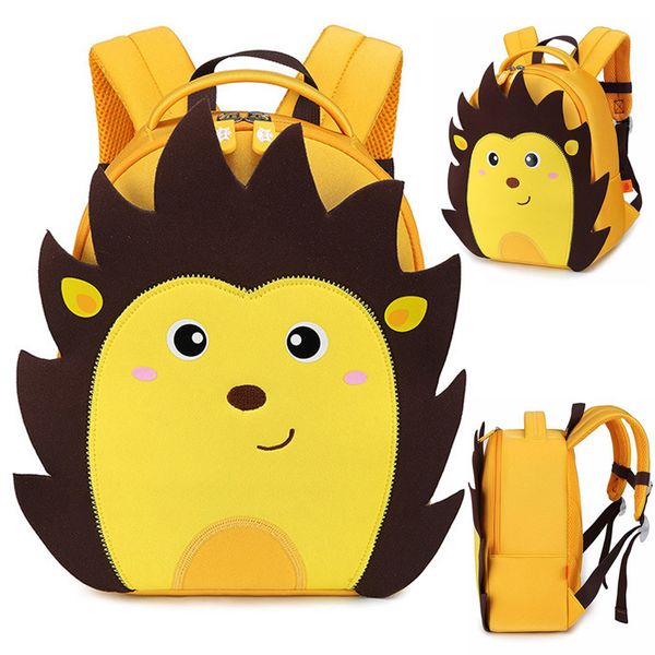 

3d hedgehog school bags for kids boys lovely animals design waterproof children school backpacks kids bag mochila escolar sh190806
