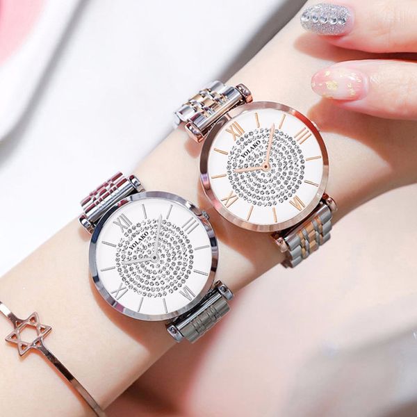 

ladies bracelet watches full steel quartz watch women waterproof wristwatches for women rhinestone dress clock montre femme xfcs, Slivery;brown