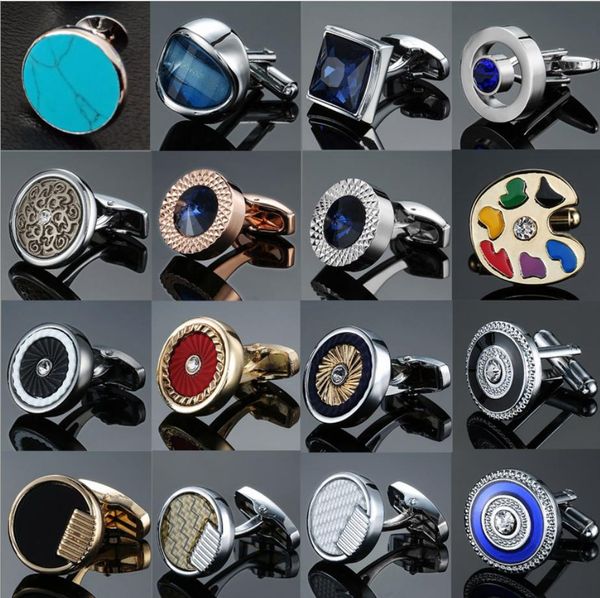 

новая мода высокого класса кристалл циркона образец ретро запонки французский рубашки мужские запонки творческие ювелирные изделия, Silver;golden