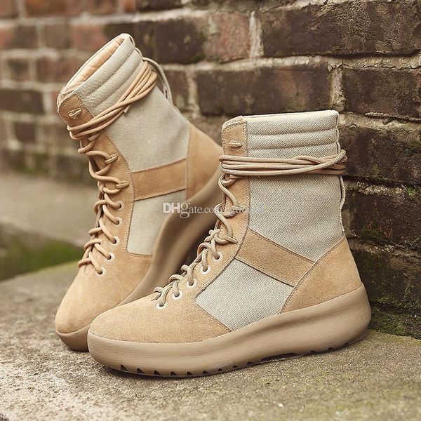 

new 2019 winter mens desert combat boots high suede men army booties, Black