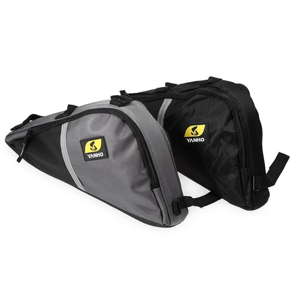 

yanho water resistant bicycle bag bike bag frame front tube oxford fabric cycling bike zipper pack with shock-absorbing sponge panniers ba