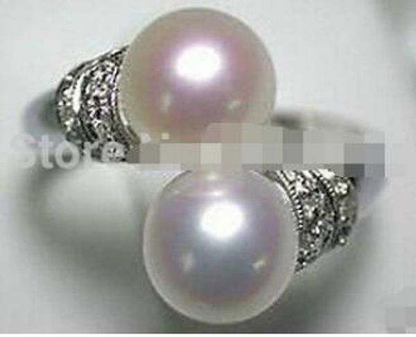

902 beautiful white pearl ring 6-9, Slivery;golden