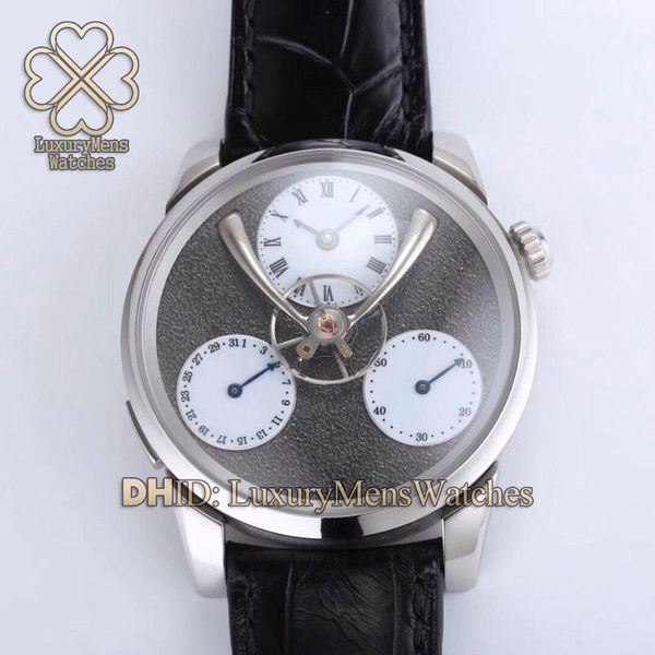 

3 styles luxury mens watches mechancial automatic watch 43mm legacy machine split escapement steel case sapphire leather band reloj de lujo, Slivery;brown