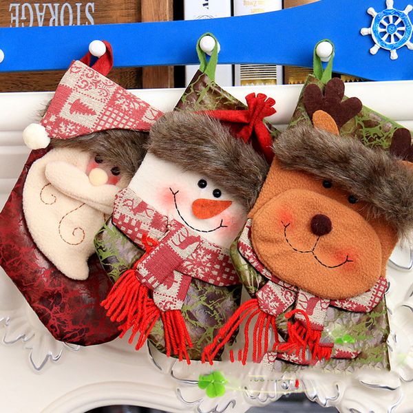 

merry christmas candy socks bag home cute snowman plush tree hanging candy large socks hanging decoration bags gift