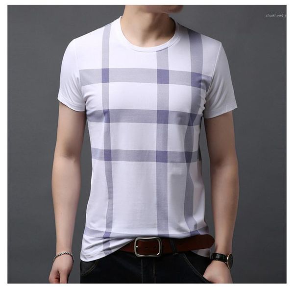 

sleeve popular style tees casual mens designer plaid print tees summer crew neck mens tshirts short, White;black