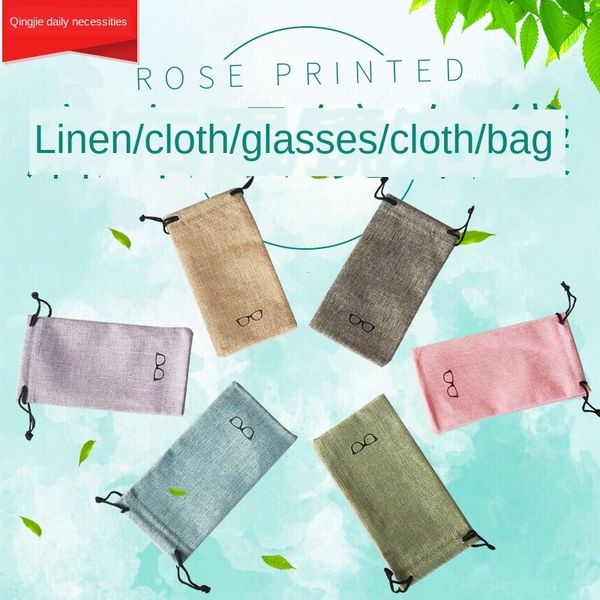 

color linen bag multicolor sun bag box tie box glasses cloth rope cloth glasses, Blue