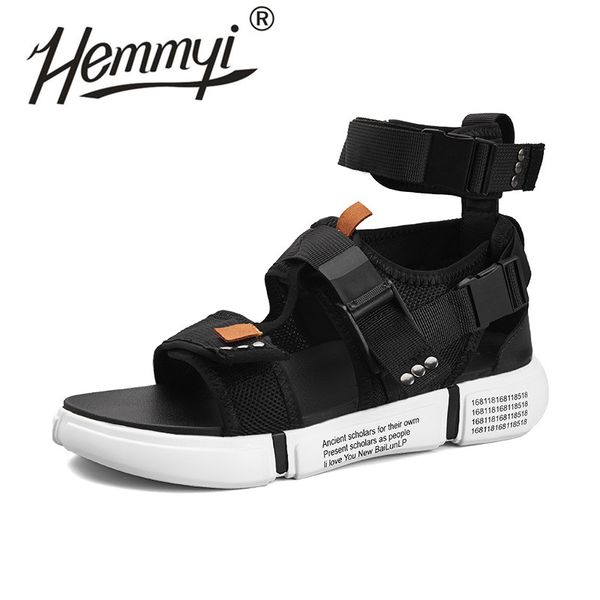 

hemmyi mens gladiator sandals summer luxury designers roman men leisure beach shoes fashion outdoor zapatos para hombre, Black