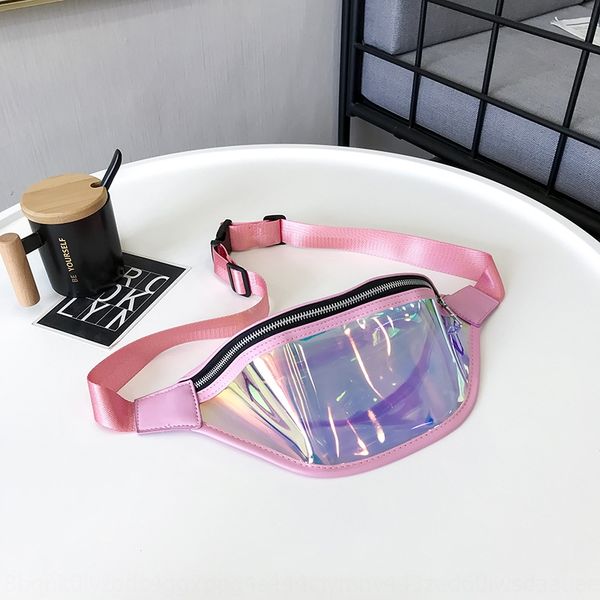 

women's mobile phone 2019 reflective laser running personalized chest bag creative mobile phone bag, White