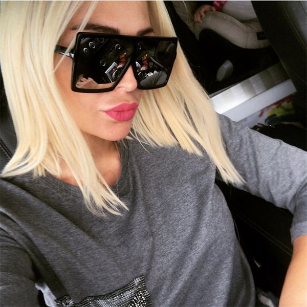 

2018 oversized sunglasses for women brand designer vintage sun glasses men big frame glasses female male, White;black