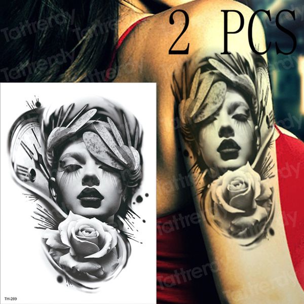 Acheter Autocollant De Tatouage Temporaire Femmes Tatouages Mécaniques Pour Hommes Bras De Tatouage Amovible Tatouage étanche Halloween Corps