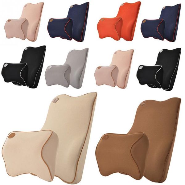 

new soft car orthopedic lumbar cushion set memory foam back cushion relieves back pain lumbar support pad for car home office