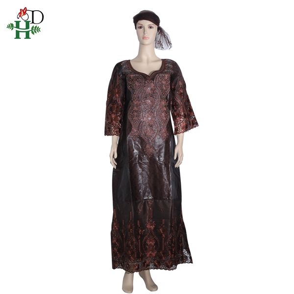 

h&d african women clothes femme dresses lady clothes vestido head wraps lady robes dashiki embroidery robe riche bazin sp-134-1, Red
