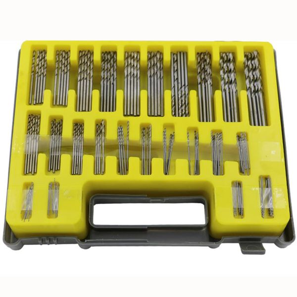 

150pcs 0.4-3.2mm drill bit set small precision with carry case plastic box mini hss hand tools twist drill kit set