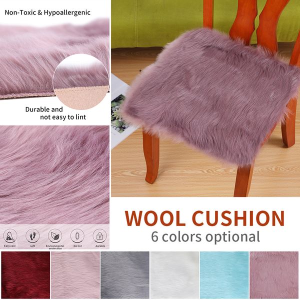 

urijk faux sheepskin chair cover multicolors warm hairy wool carpet seat pad washable long skin fur plain fluffy area rugs