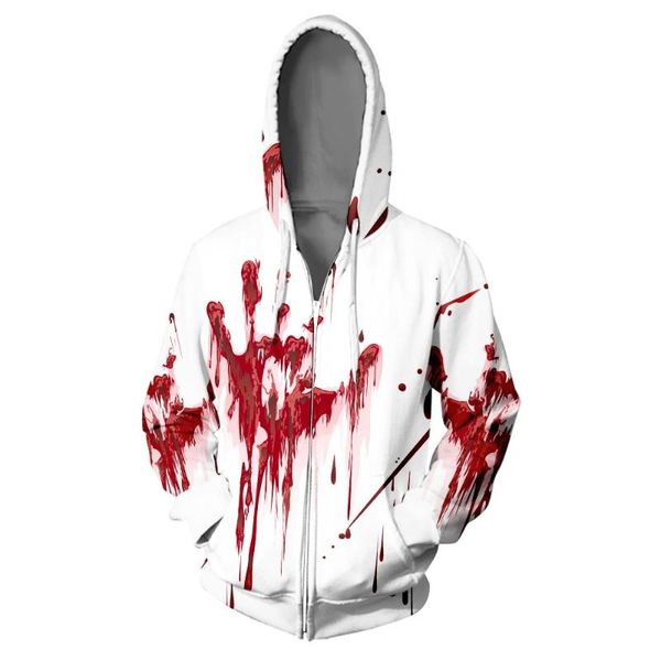 

3d graffit zipper hoodie hip hop косплей horror halloween 3d молния толстовка прохладный стиль студент колледжа ветровки, Black