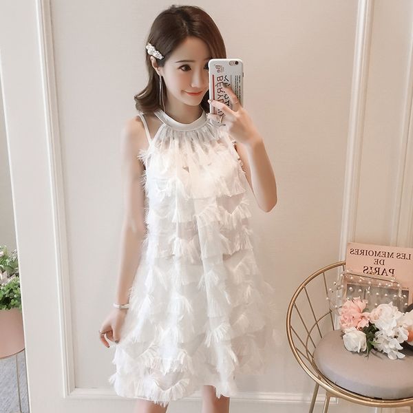 

women's lace gauze three-piece swim small chest gathered spring swimsuit 2019 swimming suit, White;black