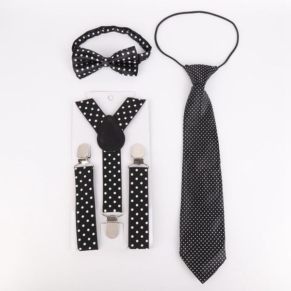 

3 PCS Casual Fashion Childrens Polka Dot Kit Clothes Accesories For Kid Elastic Band Students Bow Tie Necktie