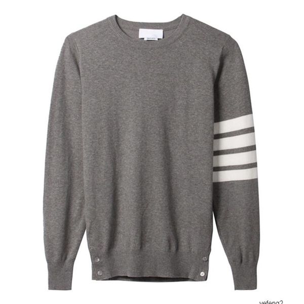 

дизайнерский бренд класса люкс мужская толстовка классический чистый цвет полосатая голова тб вязаный свитер тб воротник свитер тонкий рисун, White;black