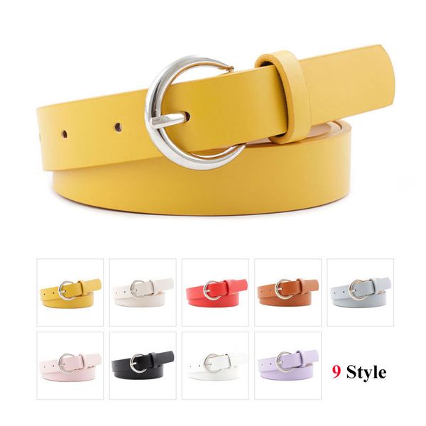 

women's imitation leather pin buckle small belt female dress with sweater thin waistbelt fashion youth wild korean student belt, Black;brown