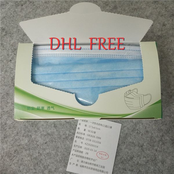

disposable face masks in stock 3-layers masks disposable mask dust breathable earloop face mask comfortable sanitary mask dhl