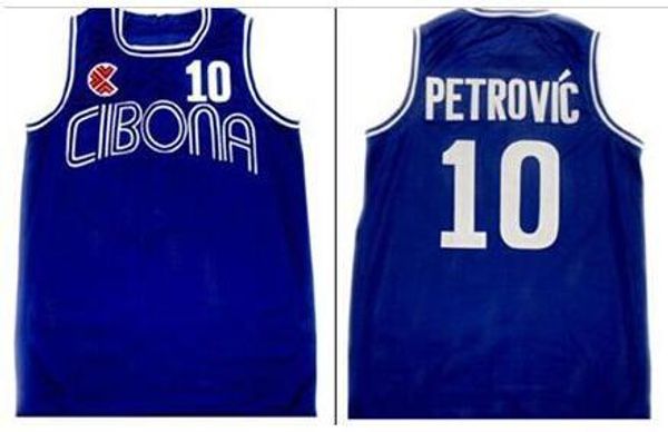 

custom men youth women vintage drazen petrovic cibona croatia college basketball jersey size s-4xl or custom any name or number jersey, Black