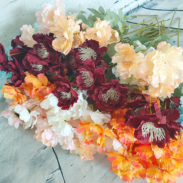 Acheter Fleurs Artificielles Petit Bouquet De Fleurs En Soie Pivoine Salon Maison Chambre Décoration Décoration De Mariage Maison Mur Fleur Contact