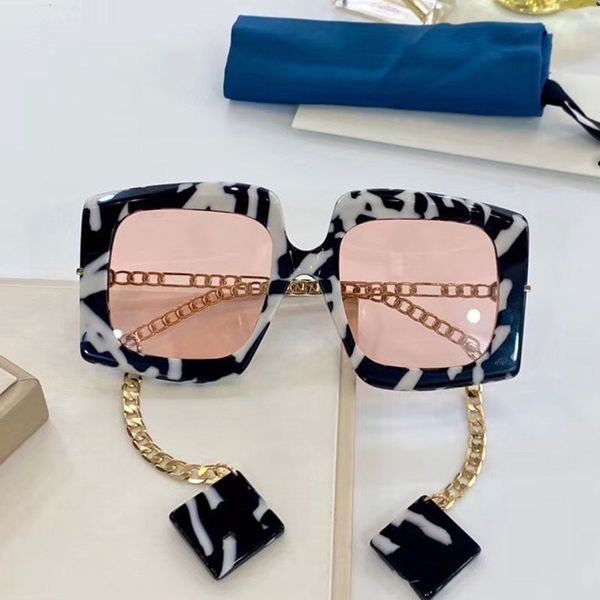 

fashion classic 0722s glasses with earrings sunglasses rectangular frame ladies designer sunglasses uv400 protective sunglasses 0722, White;black