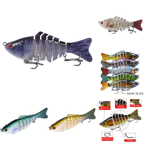 

iqqn4 long luya steel bait 10cm built-in hard ball bionic bait fishing sfake bait