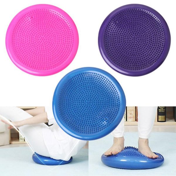 

33x33cm inflatable yoga massage ball durable universal sports gym fitness yoga wobble stability balance disc massage cushion mat lszqq