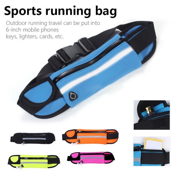 

fashion earphone hole diving material tourism money running bag hip belt bags mountaineering on foot waist bags camping headset