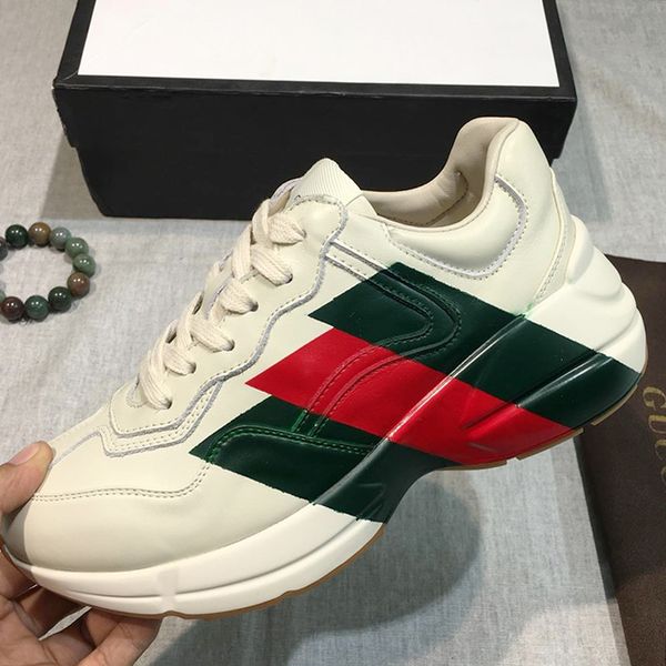 

Mens Shoes Sneakers with Original Box Chaussures pour hommes Mens Shoes Rhyton Leather Sneakers Zapatos de hombre 2019 Fashion Shoes for Men