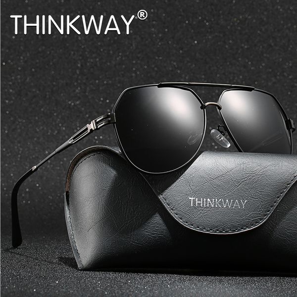 

thinkway 2019 men's polarized driving sunglasses classic polarized pilot sun glasses mirror male oversized zonnebril heren, White;black