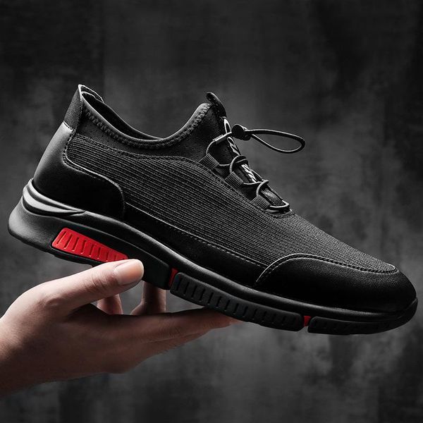 

casual shoes men's spring new men's fashion sports single shoes anti-slip wear wear men's shoes korean version of, Black